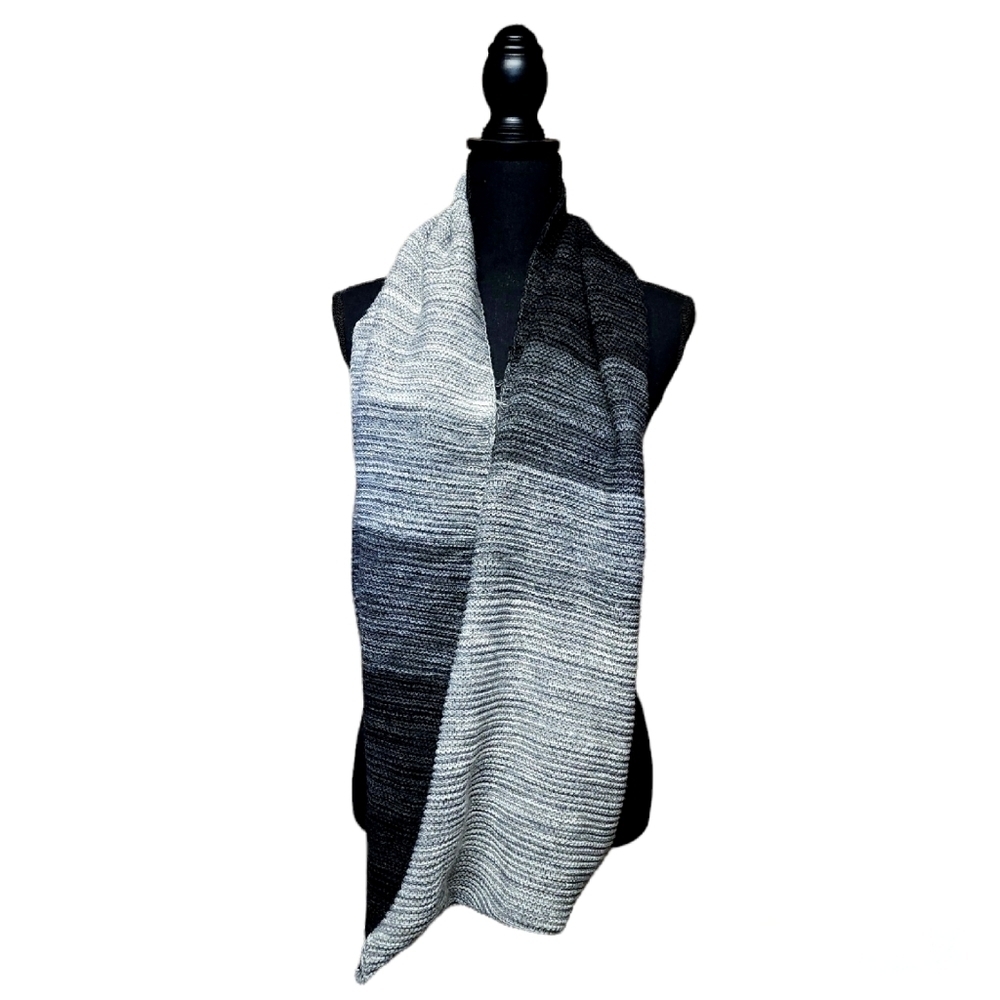 Beautiful Black and Grey Aqua Infinity Scarf Like New